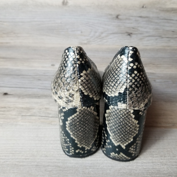 Charles David Snakeskin Print Block-Heel Pumps - Picture 4 of 8